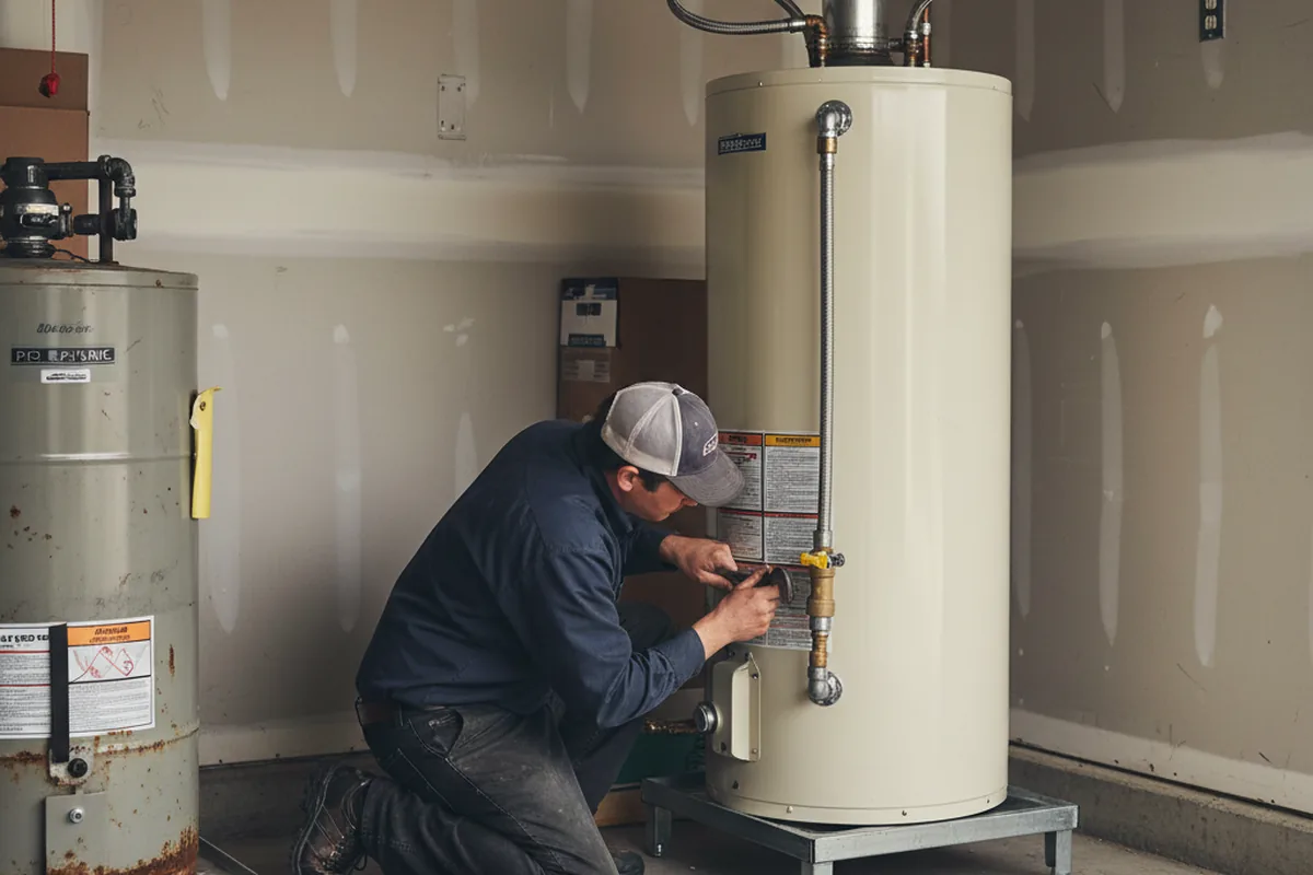 Water heater and shutoff valve replacement in East Waterford