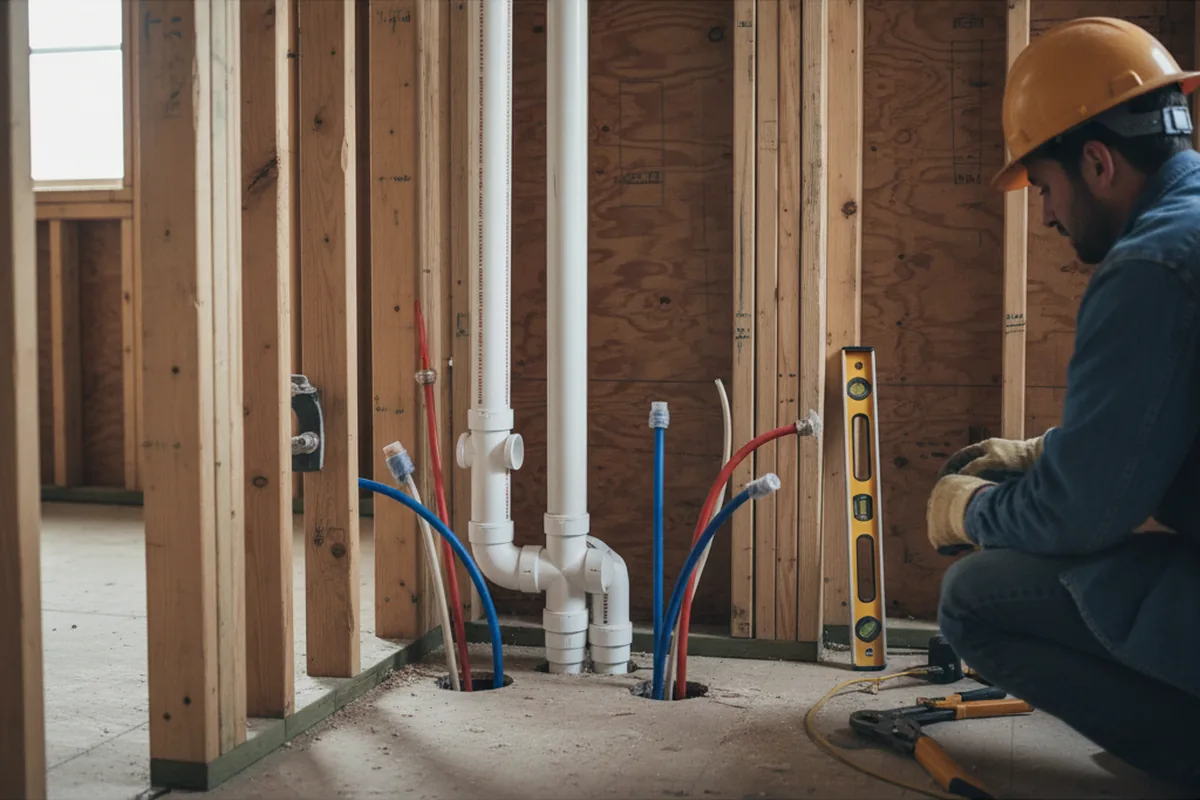 Drain and supply rough-in during Toilet Repair and Installation in East Waterford